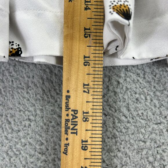 Free People White Floral Print V Neck Skater Style Dress Size 0 - Picture 6 of 8